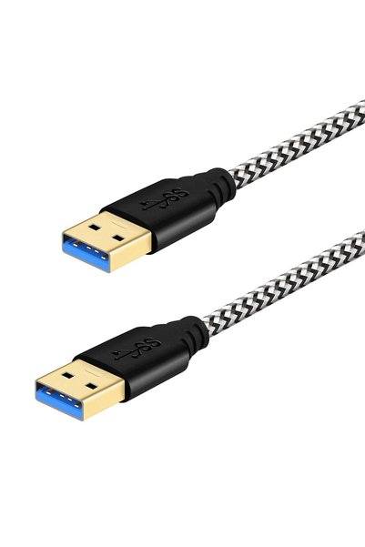 Generic كابل USB إلى USB، كابل USB 3.0 من النوع A إلى A (3 أقدام، أبيض)