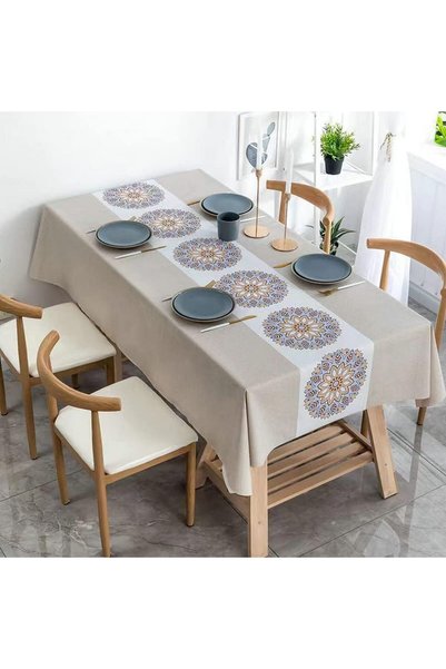 Generic Waterproof Vinyl Tablecloth,Oil Proof Spill Proof Decorative Print Wr...