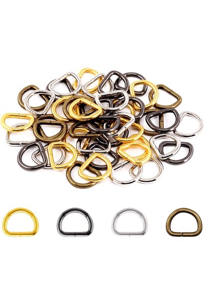 Generic 120Pcs 1/2 Inch - 13mm 4Colors Multi-Purpose Metal D Ring Semi-Circul...
