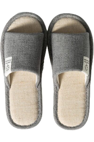 Generic Breathable Linen Slippers for Women and Men, Anti-Slip Indoor Floor S...
