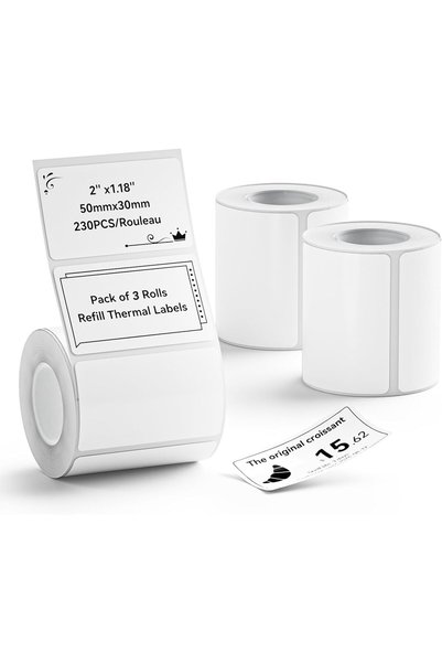 NiiMbot 3 Rolls 50 x 30mm Labels for B1 B21 B21 Pro B3S Label Printers Waterp...