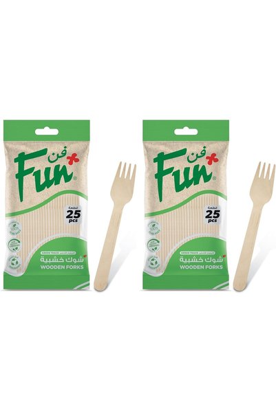 Generic Fun Everyday Eco Friendly Disposable Wooden Fork Set 6.5 Inch - Pack ...