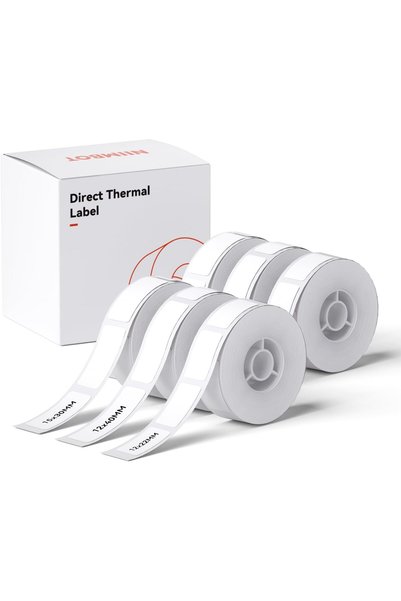 NiiMbot Self-Adhesive Labels, 12 x 22 mm (2 Rolls), 12 x 40 mm (2 Rolls), 15 ...