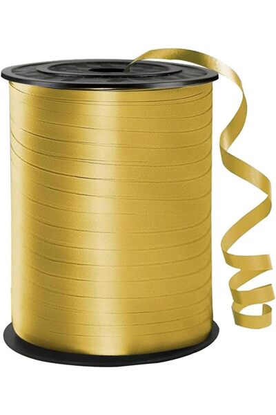 Generic شريط ذهبي - شريط مجعد بطول 500 ياردة للحرف اليدوية، خيط البالونات، تغ...