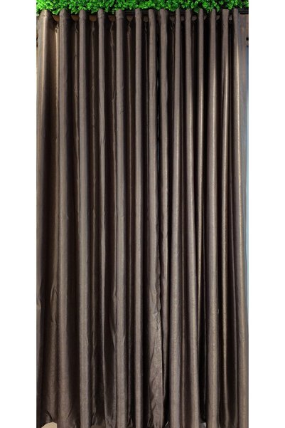 ArasyaHome Asya Solid Color Blackout 90% Brown Glossy Drapery Curtain