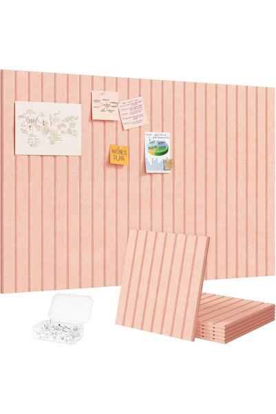 Generic Cork Board Felt Bulletin Board,6 Pack Removable Felt Cork Board Tiles...