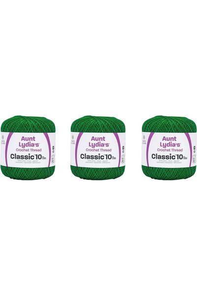 Generic خيط كروشيه كلاسيكي من ليديا - 3 عبوات بطول 350 ياردة/320 متر - قطن - ...