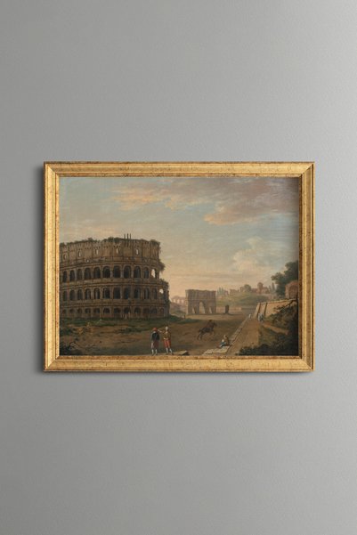 epiqart Ancient Amphitheater and City Square - Vintage Patterned Painting - F...