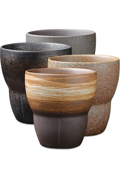 Generic Ceramic Espresso Cup & Saucer Set of 4, 170ml Handcraft Ceramic Tea C...