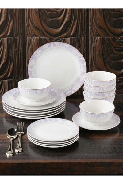 Noon East 18 piece Porcelain Dinnerware Set, Set for 6, Microwave & Dishwashe...