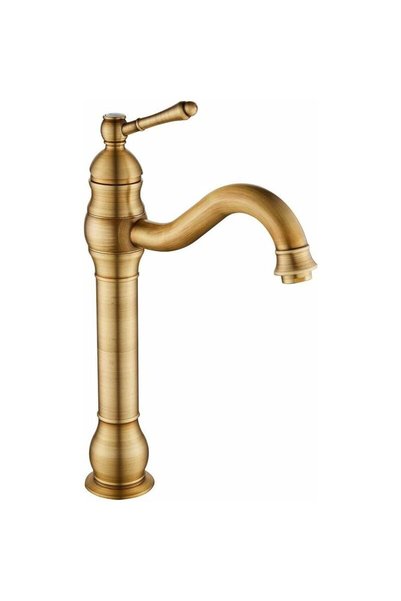 Noonedibs Baterie înaltă pentru lavoar, baie, vintage, bronz, pivotare la 360...
