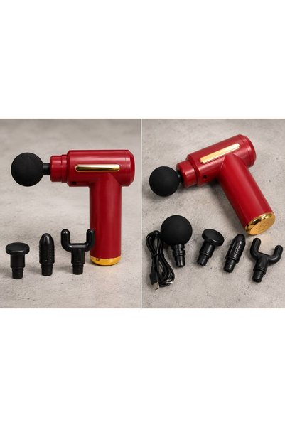 Fara brand Aparat de Masaj Facial Gun, 5 Capete de Masaj si 6 Trepte de Viteza