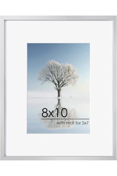 Generic إطار صور 8×10 بوصة - إطار معدني مع ورق تبطين 5×7 بوصة |   إطار صور من...