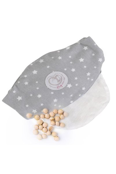 Hugzzz Centură Colici Bebe Gray cu Sâmburi de Cireșe, Compresă Caldă Naturală...