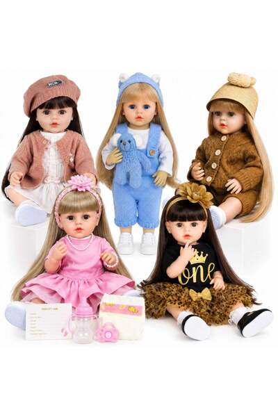 More Reborn Doll 55cm Soft Vinyl Silicone, with Long Hair Realistic Baby with...