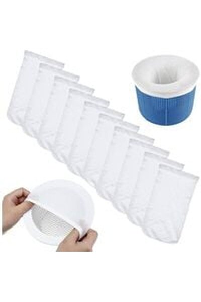 Noonedibs Set 10 coșuri filtru skimmer piscină, plasă ultrafină, șosete filtr...