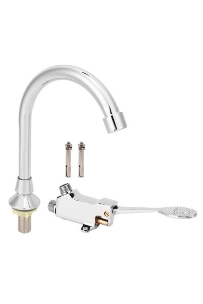 Noonedibs Set de robinet cu pedală de picior pentru baie, lavoar, set de robi...
