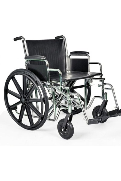 Health Mart 24 Inch Bariatric Heavy-Duty Manual Wheelchair, 227kg Capacity, R...