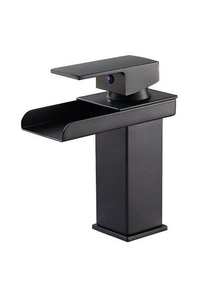 Noonedibs Baterie lavoar cu patru laturi din cupru fin, baterie cascadă cu gu...