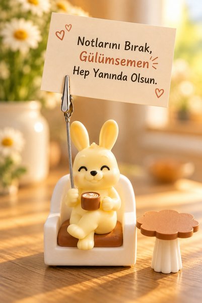 nangbeto Tavşanlı Not Tutucu Biblo, Kahve Fincanlı Sevimli Masaüstü Notluk ve...