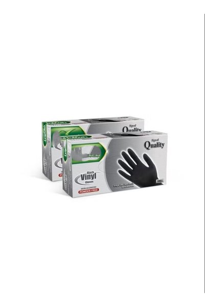 Generic Brand Black & White Vinyl Disposable Gloves – Medium, Powder-Free, Latex-Free PVC Gloves