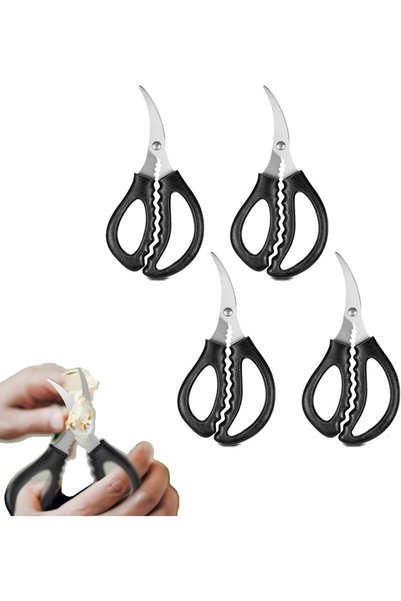 Generic Seafood Scissors, 4Pcs Stainless Steel Crab Scissors, Multifunctional...