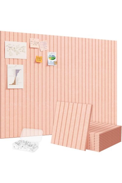 Generic Cork Board Felt Bulletin Board,12 Pack Removable Felt Cork Board Tile...
