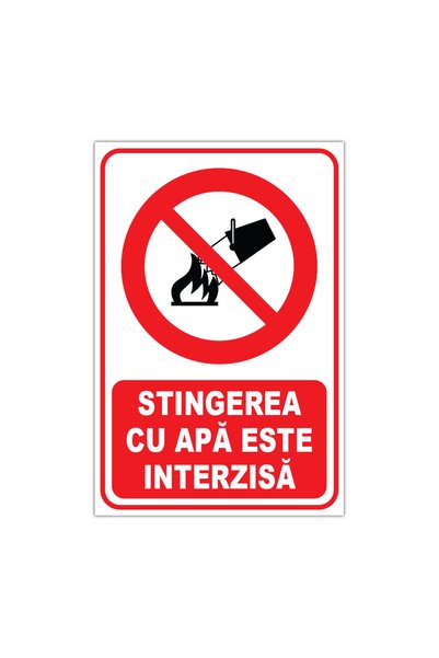 CUBIKA Indicator interzicere stingerea cu apa este interzisa, CUBIKA, PVC 3 m...