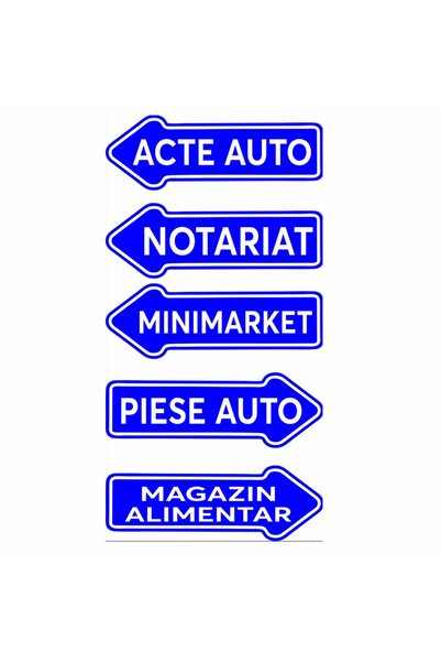 CUBIKA Indicator stradal sageata albastra personalizat, CUBIKA, PVC 3 mm, 15x...