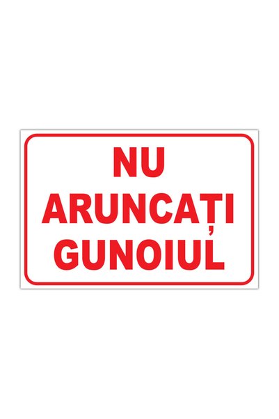CUBIKA Indicator Nu aruncati gunoiul, CUBIKA, PVC 3 mm, 45x30 cm