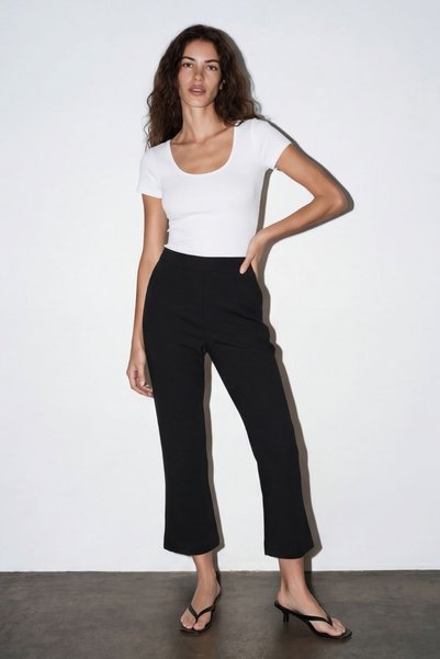 Quzu Women's Canvas Pants Pnt02286 Black