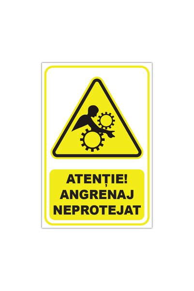 CUBIKA Indicator de avertizare Atentie! Angrenaj neprotejat, CUBIKA, PVC 3 mm...