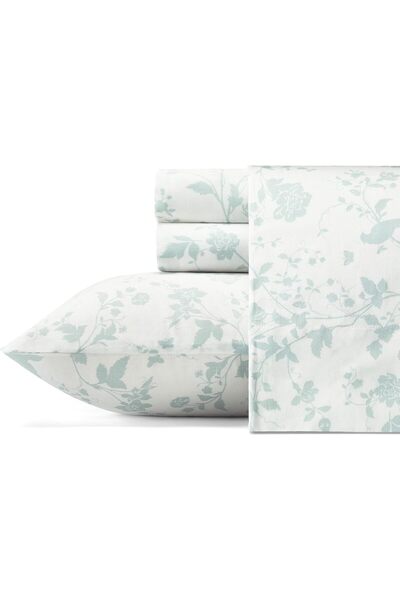 Generic Garden Palace Cotton Sateen Sheet Set, King, Pastel Blue
