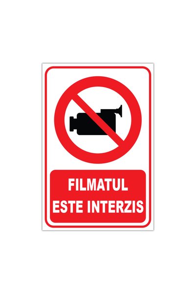 CUBIKA Indicator filmatul este interzis, CUBIKA, PVC 3 mm, 30x45 cm