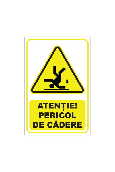 CUBIKA Indicator de avertizare Atentie! Pericol de cadere, CUBIKA, Autocolant...