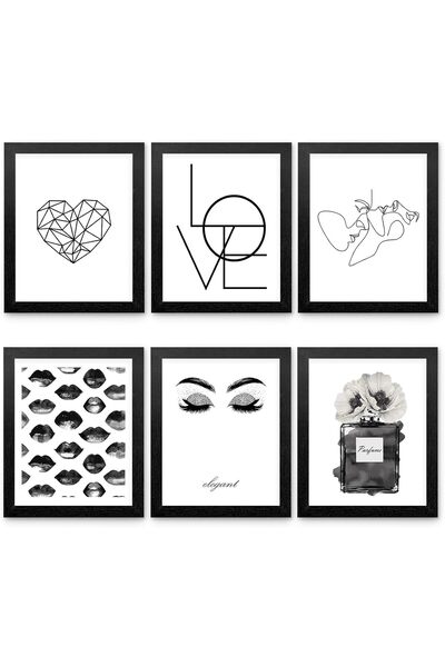 Generic Black and White Vintage Fashion Decor Retro Wall Art Prints Set (8"x1...