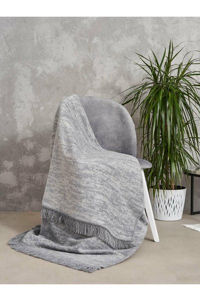 Karo Bumbac-acrilic patura 150x200 argint otel marmorat