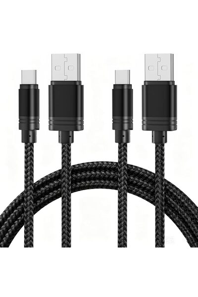 Generic كابل USB نوع C، عبوة من قطعتين بطول 3 أمتار، كابلات USB C مجدولة من ا...