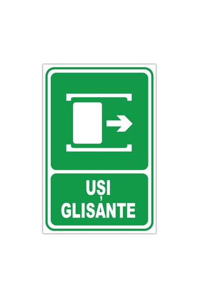 CUBIKA Indicator Usi Glisante, CUBIKA, PVC 3 mm, 10x15 cm