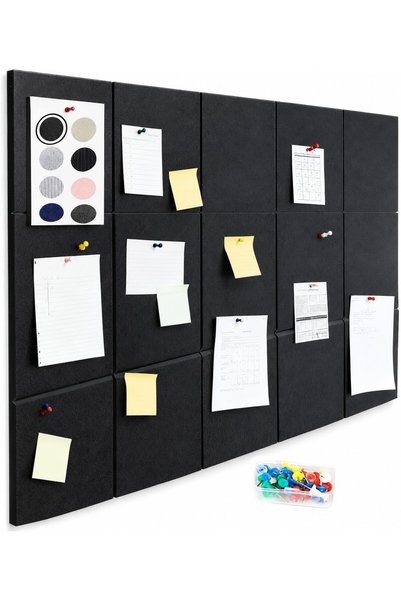 Generic 90x150cm Large Cork Board فيجن بورد, Black Bulletin Board Felt Wall T...