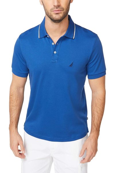 Generic Men's Classic Fit Short Sleeve Dual Tipped Collar Polo Shirt