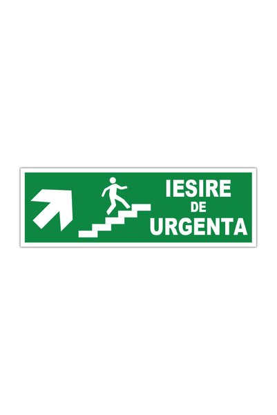 CUBIKA Indicator iesire de urgenta cu scara si sageata stanga sus,