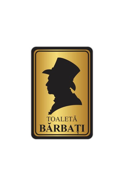 CUBIKA Indicator Toaleta Barbati auriu negru, CUBIKA, Autocolant, 20x30 cm