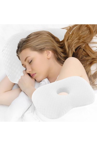 Generic Ear Piercing Pillow with an Ear Hole, Cotton and Polyester Side Sleep...