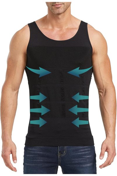 Generic Compression Shirts for Men Shapewear Vest Body Shaper Abs Abdomen Sli...