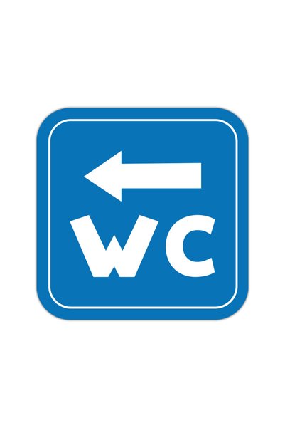 CUBIKA Indicator WC stanga, CUBIKA, Autocolant, 20x20 cm