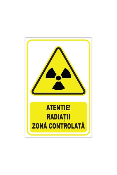 CUBIKA Indicator avertizare radiatii - Zona controlata, CUBIKA, PVC 3 mm, 10x...