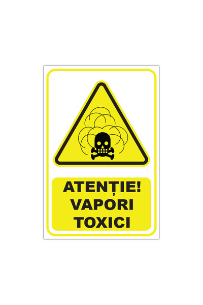 CUBIKA Indicator avertizare "Atentie! Vapori toxici, CUBIKA, Autocolant, 15x2...