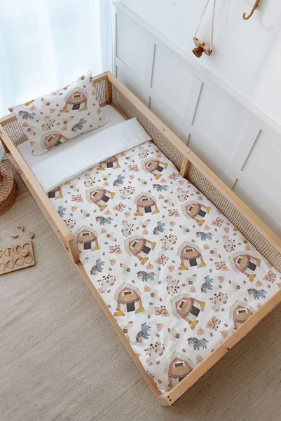 Tuğba Kuğu Single Duvet Cover and Fitted Sheet Set - Iconic Series - Cute Farm