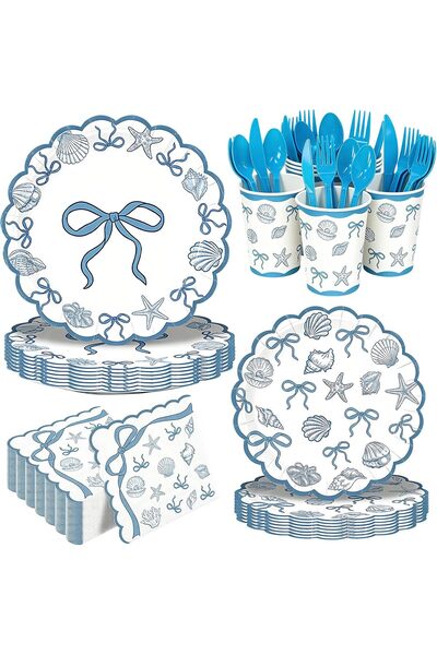 Generic Seashell Plates for Beach Bachelorette Party Decorations, Starfish & ...